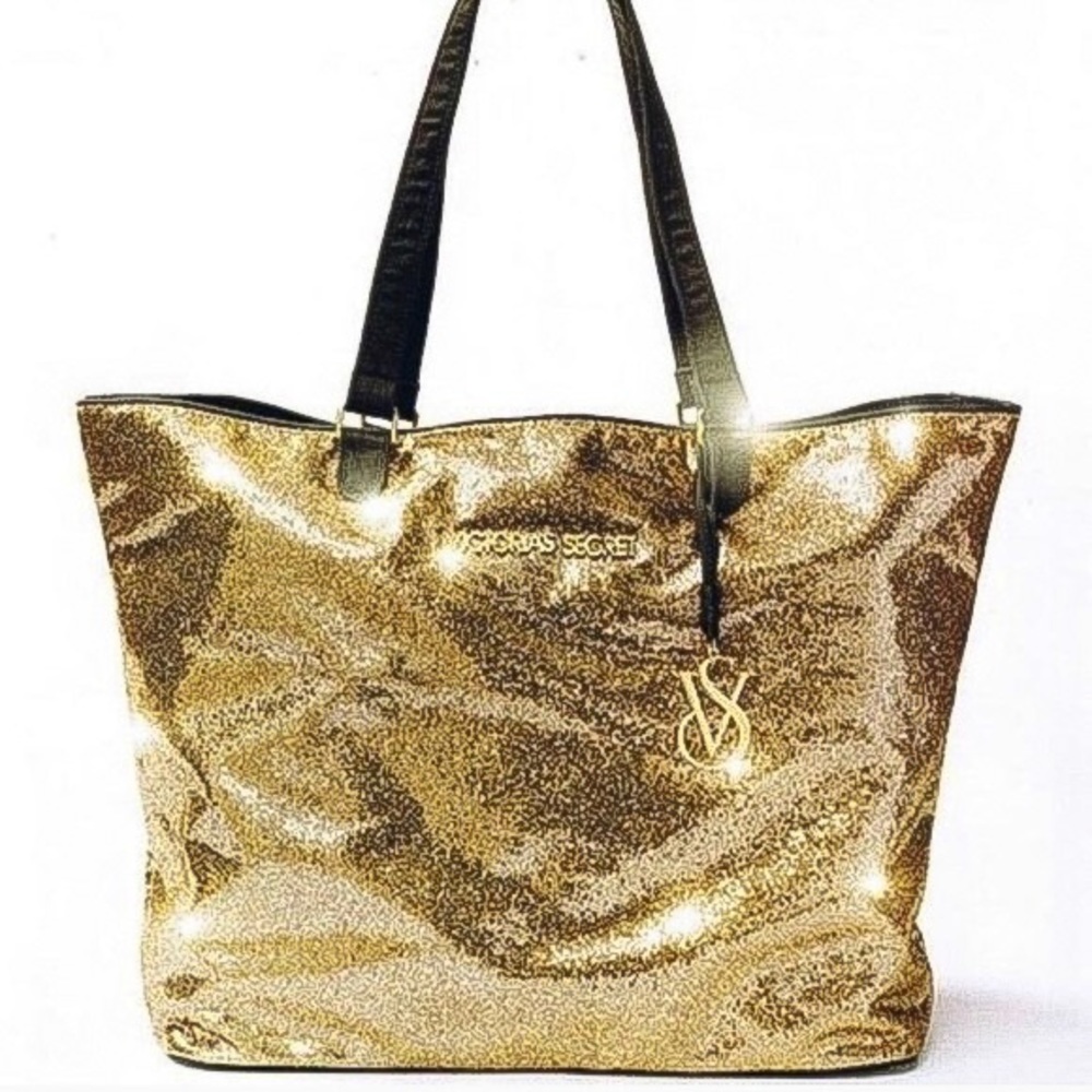 Victoria Secret Gold Sparkly Tote